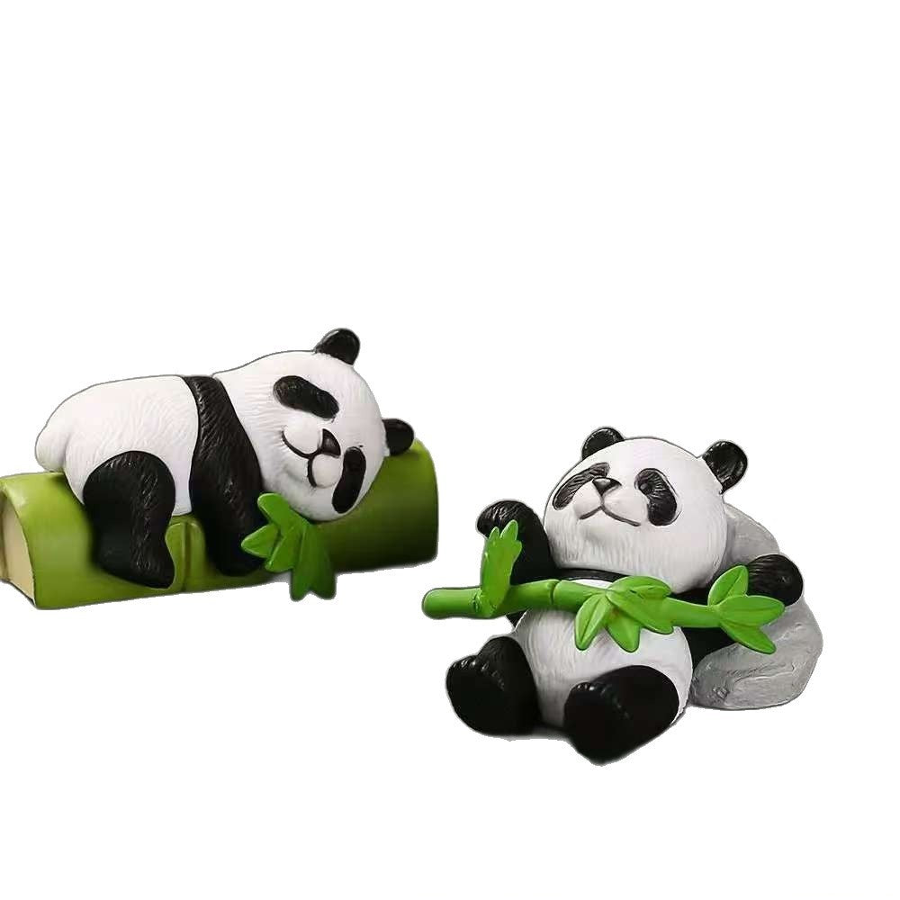 Ornement de bureau sac animal aveugle mignon Bamboo-Hugging Panda Doll Décoration de voiture