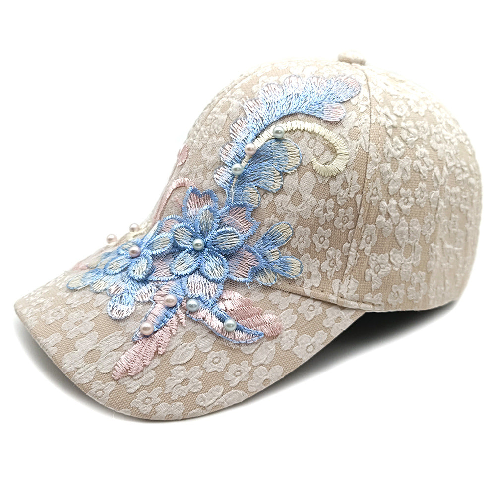 Tissu en dentelle respirante pour femmes avec broderie florale exquise dans un style doux