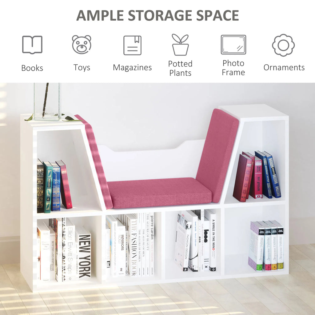 Bibliothèque 6-Cubby avec coussin de siège