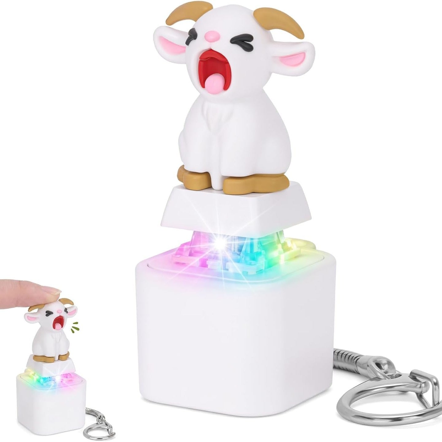 Porte-clés bouton son et lumière d'agneau
