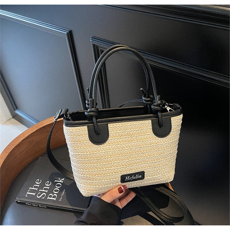 Vacances d'été style plage Straw Tote et Crossbody Bag