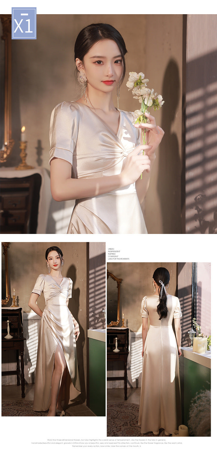 Robe simple et légère de groupe de Soeurs Satinées de luxe