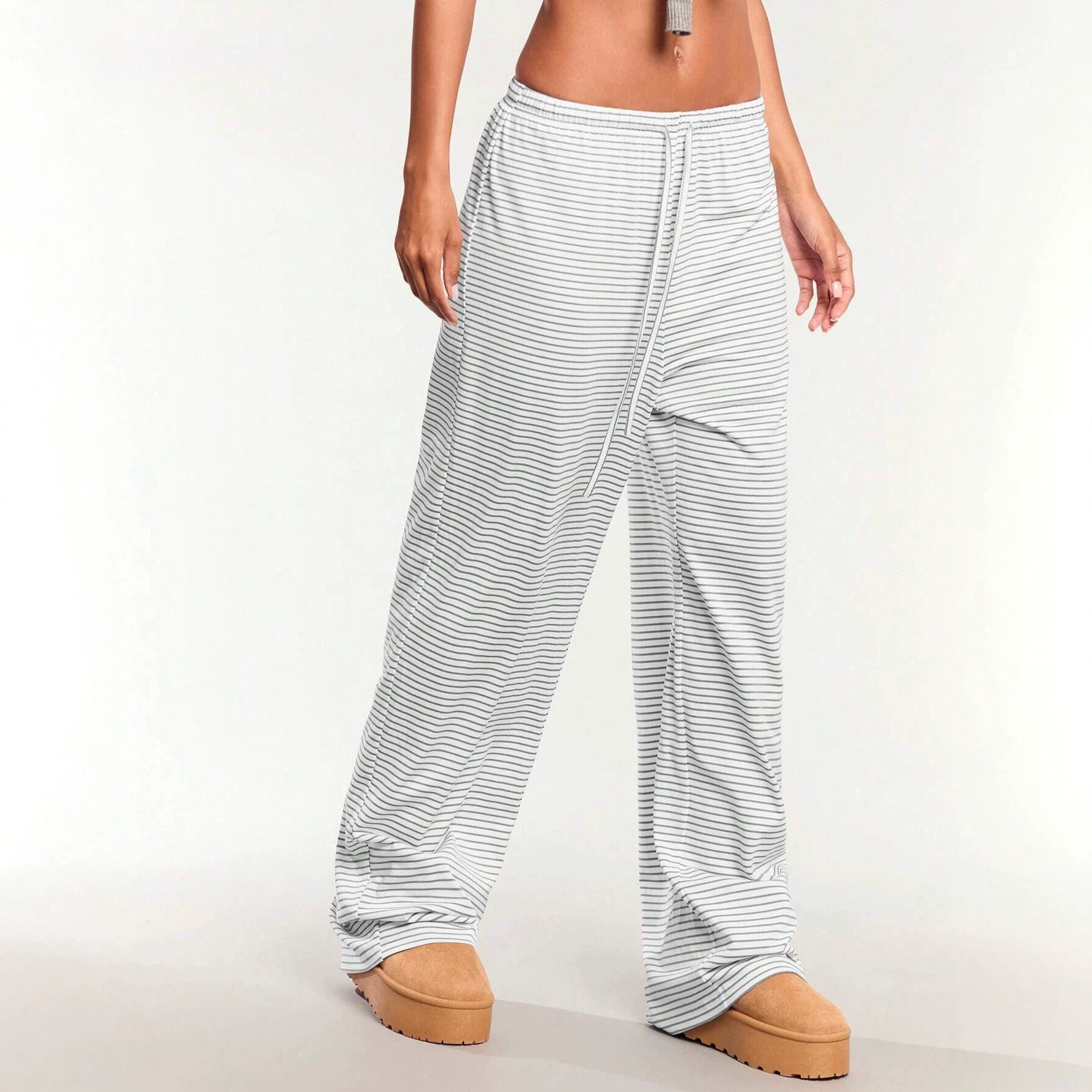 Pantalons à manches longues à rayures pour femmes
