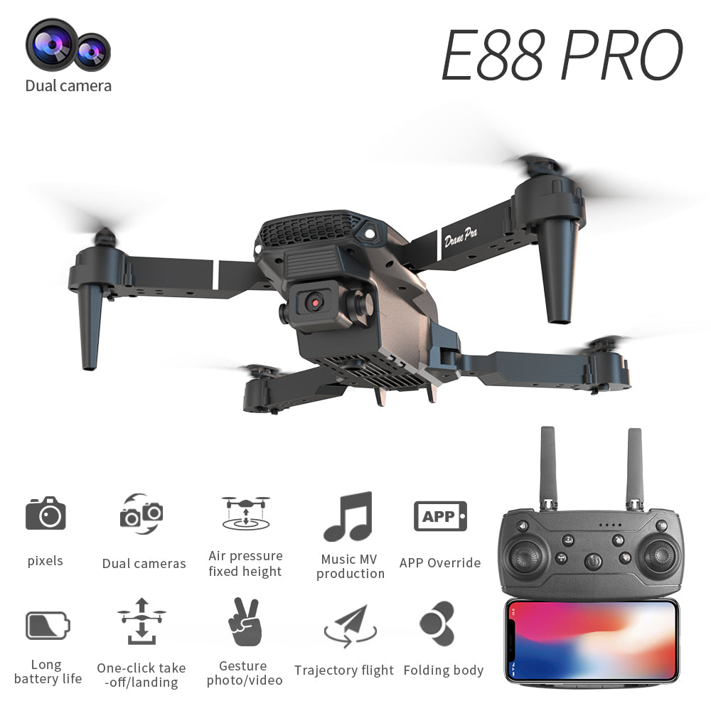 E88Pro - Caméra double - Double batterie-BLACK