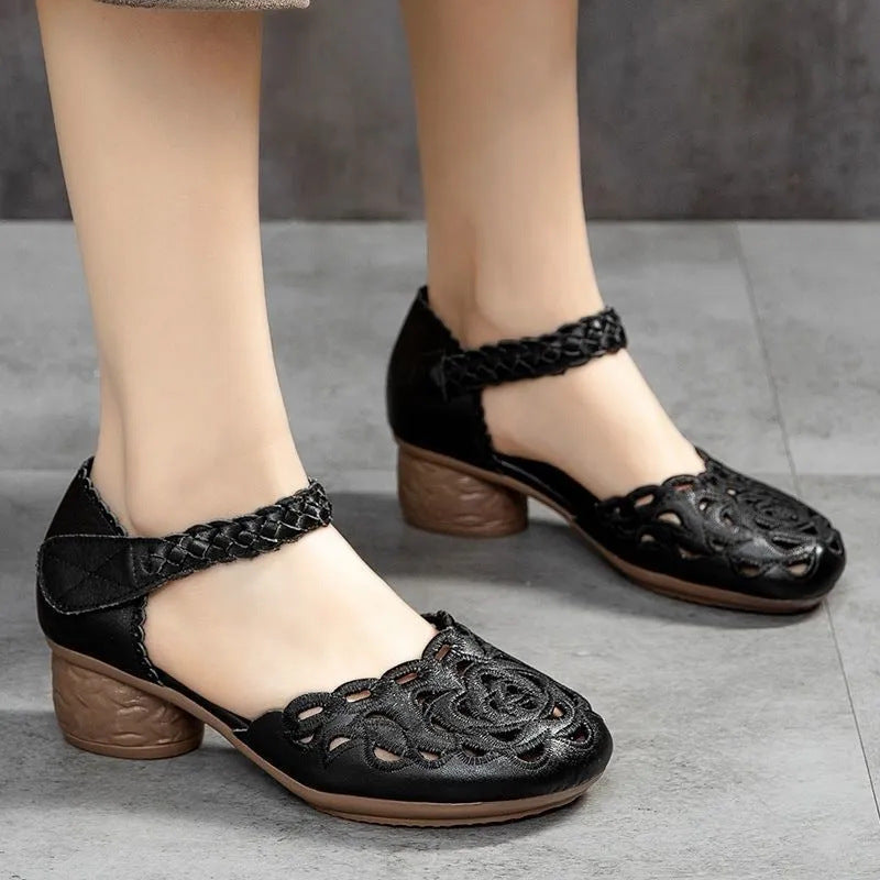 Femmes Mode polyvalent orteil rond Hollow-out chaussures plates