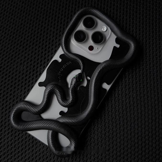 Cas de téléphone décoratif sur mesure Snake Hollowed Out