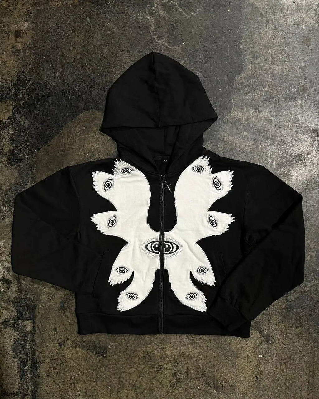 Sweatshirt à capuche à capuche avec veste imprimée à l'œil