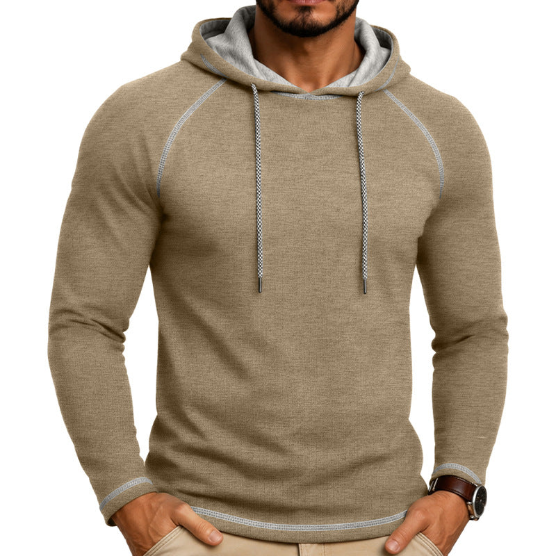 T-shirt à capuche manches longues pour hommes Top sport