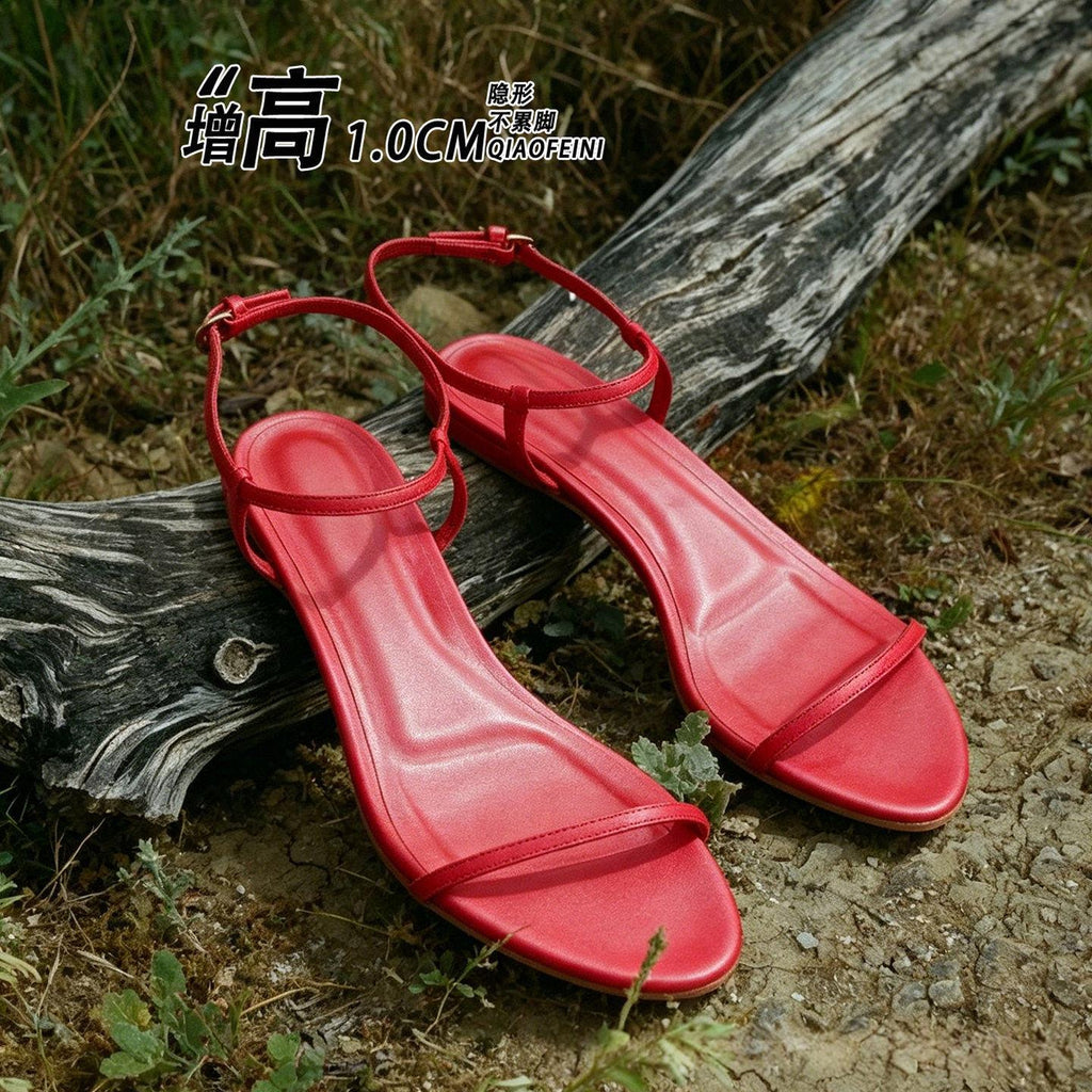 Sandales plates élégantes pour femmes avec une seule sangle