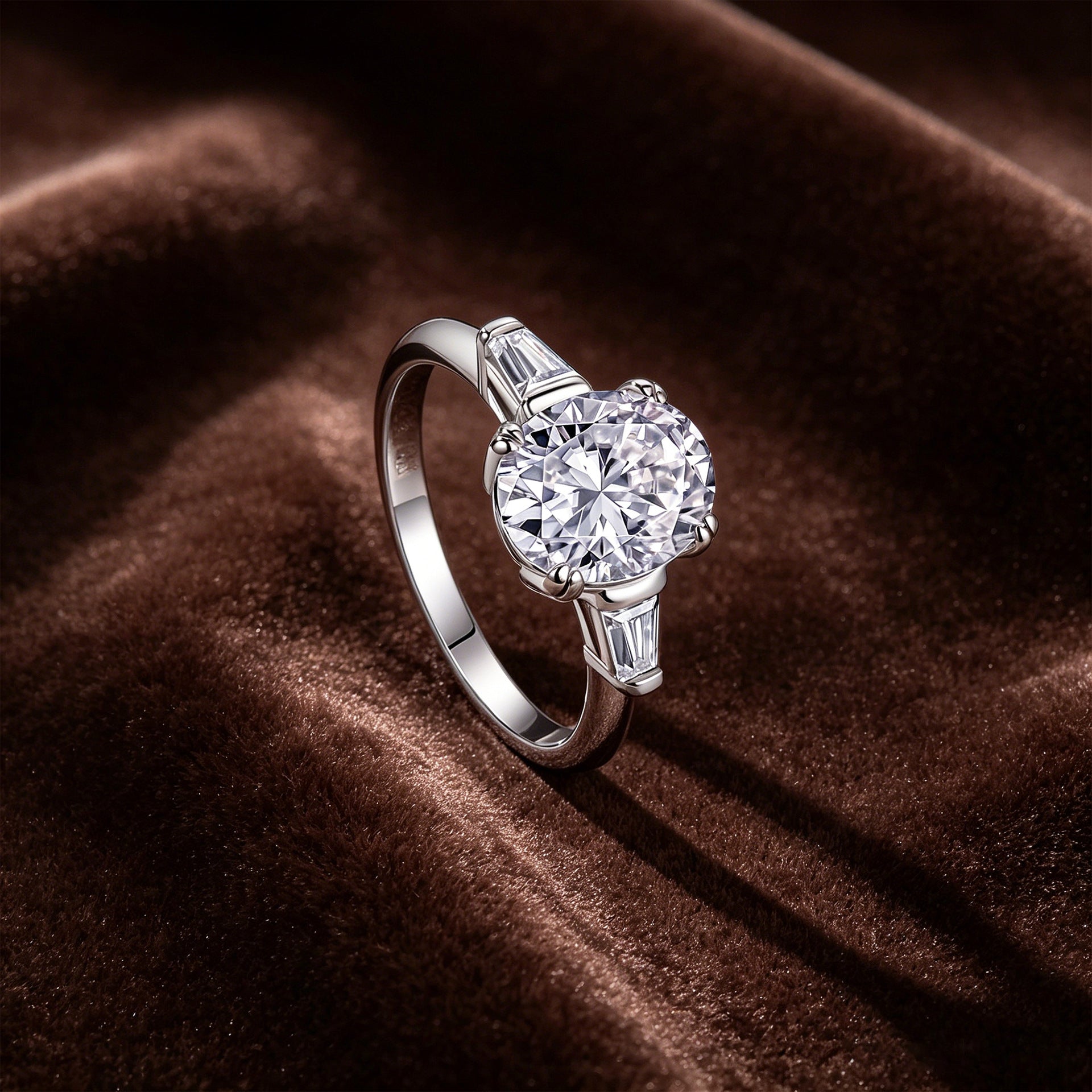 925 Anneau en Argent Sterling avec 3 Carat Ovale Moissanite Stone Élégante Bande de Mariage Femmes L