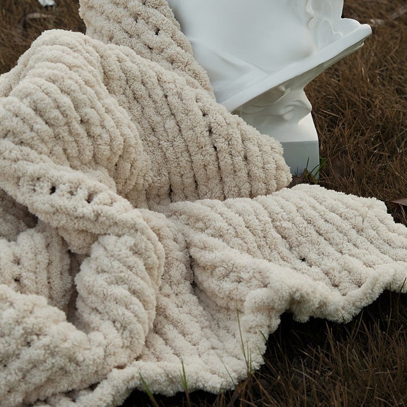 Cozy Blanket Maison Coiffé Couleur Solide Couverture