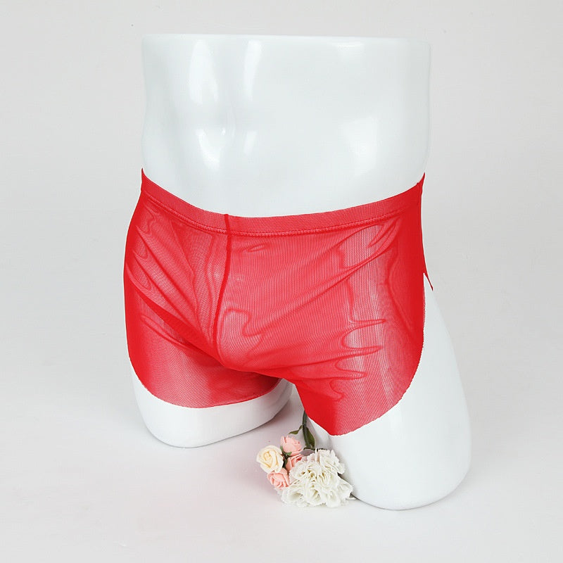 Boxer homme slips Sexy mince Mesh pantalons de sport