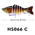 10cm Lure Baignoire de pêche en plastique Bâton dur Poisson multi-sections avec 7 segments