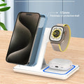 15W 3 en 1 LED sans fil support chargeur pliable station pour téléphone intelligent