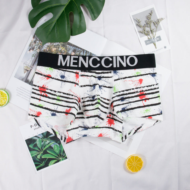 Sous-vêtements pour hommes Cotton Imprimé Low Waist Sports Boxers respirants