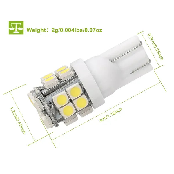 10Pcs 12V T10 LED Ampoule Wedge Base Intérieur Dome Carte Lumières LED Plaque de licence Trunk S