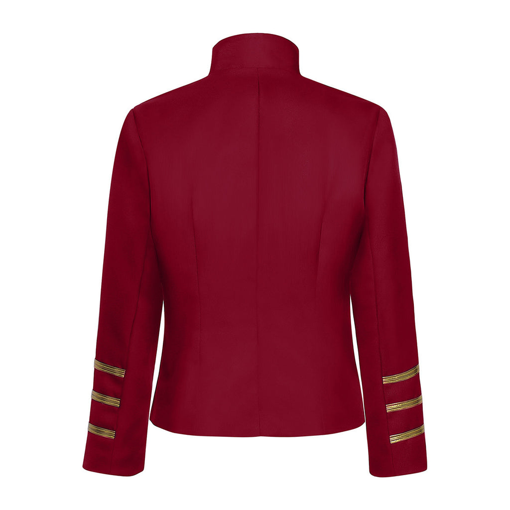 European and American Medieval Court-style Golden Double-breasted Vintage Coat avec un Stan