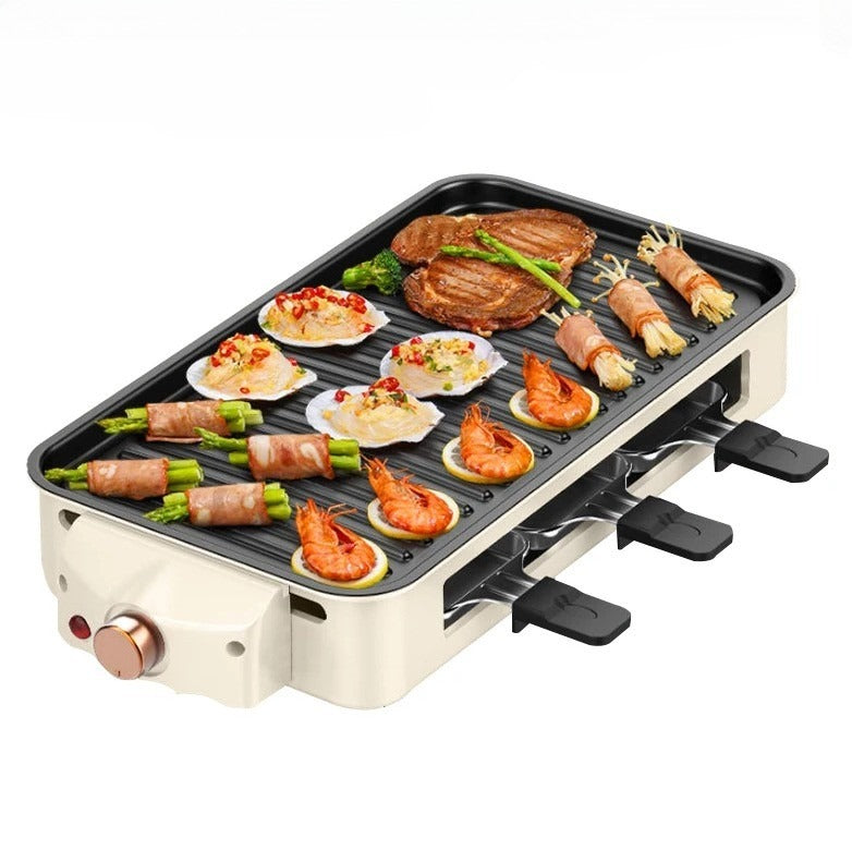 1500W Barbecue électrique Grill 2 En 1 BBQ intérieur plaque de grip sans fumée