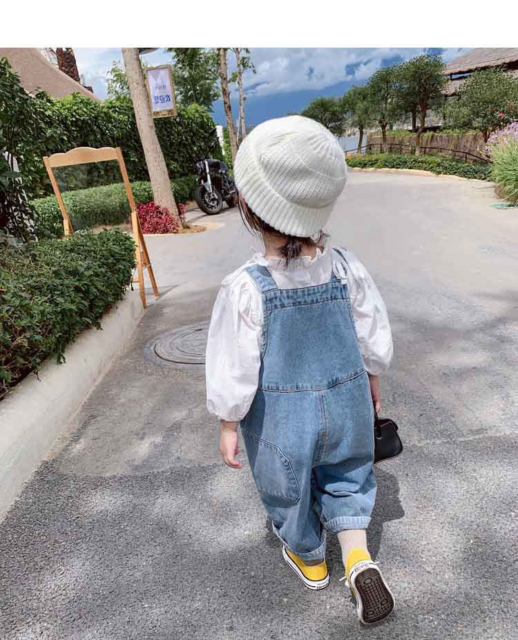 Mignon enfant Denim Suspender Pantalons Automne