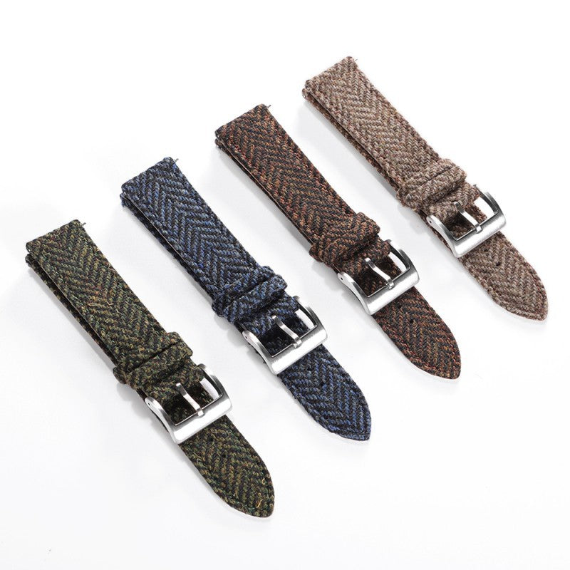 Leather watch strap finished with quick release mechanism