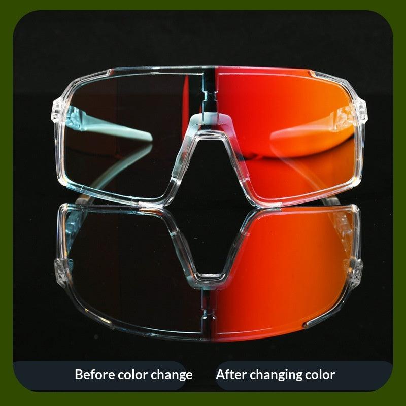 Lunettes de cyclisme européennes et américaines à changement de couleur