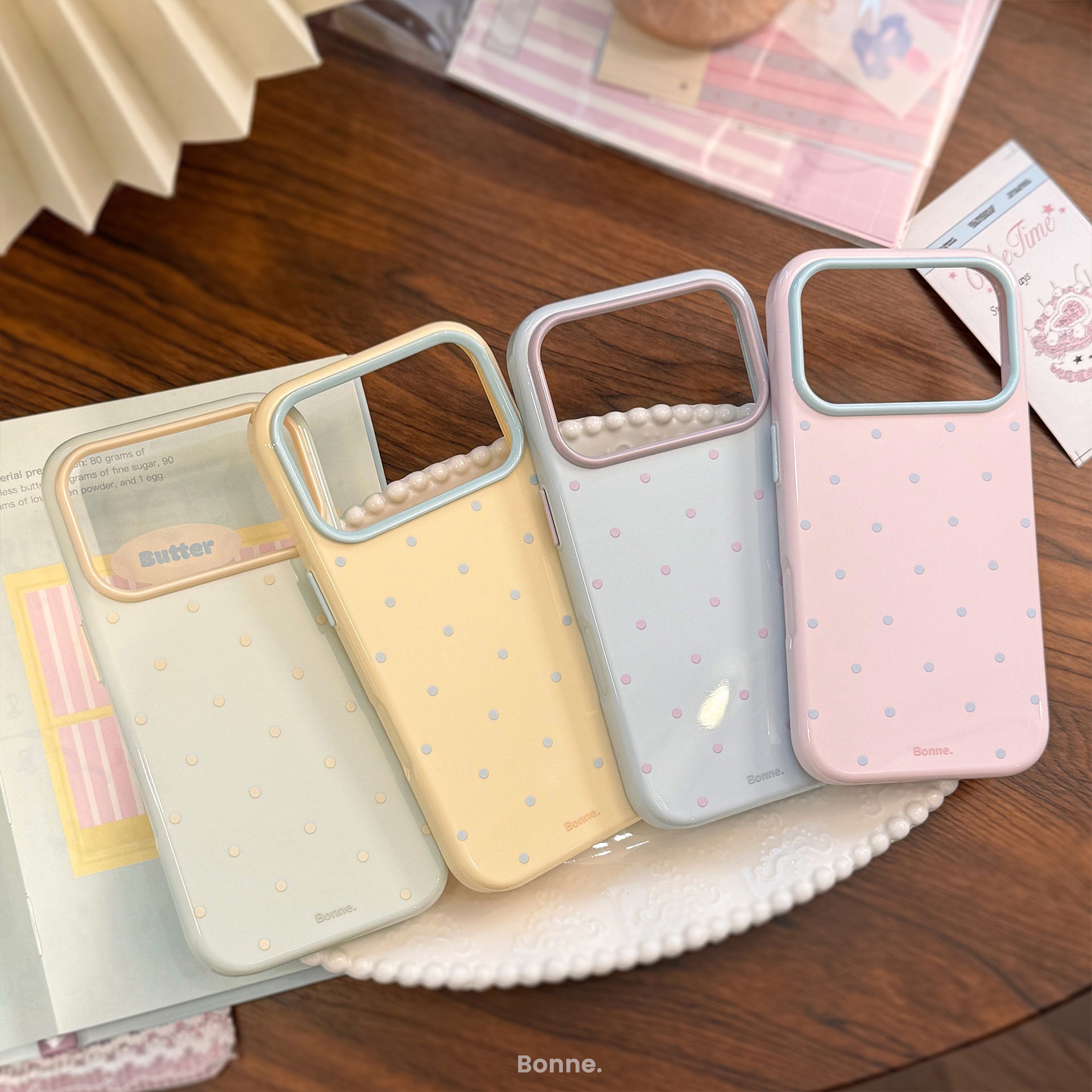 Bloc de couleur Polka-dot Étui de téléphone anti-drop