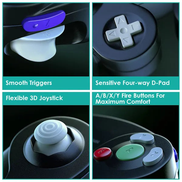 Shock Wired Game Controller Gamepad Compatible avec Nintendo Wii Gamecube