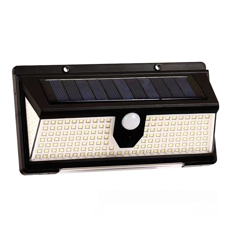 Lampe solaire murale à détecteur infrarouge extérieur lampe trois côtés lumineux lampe de jardin rouge et bleu
