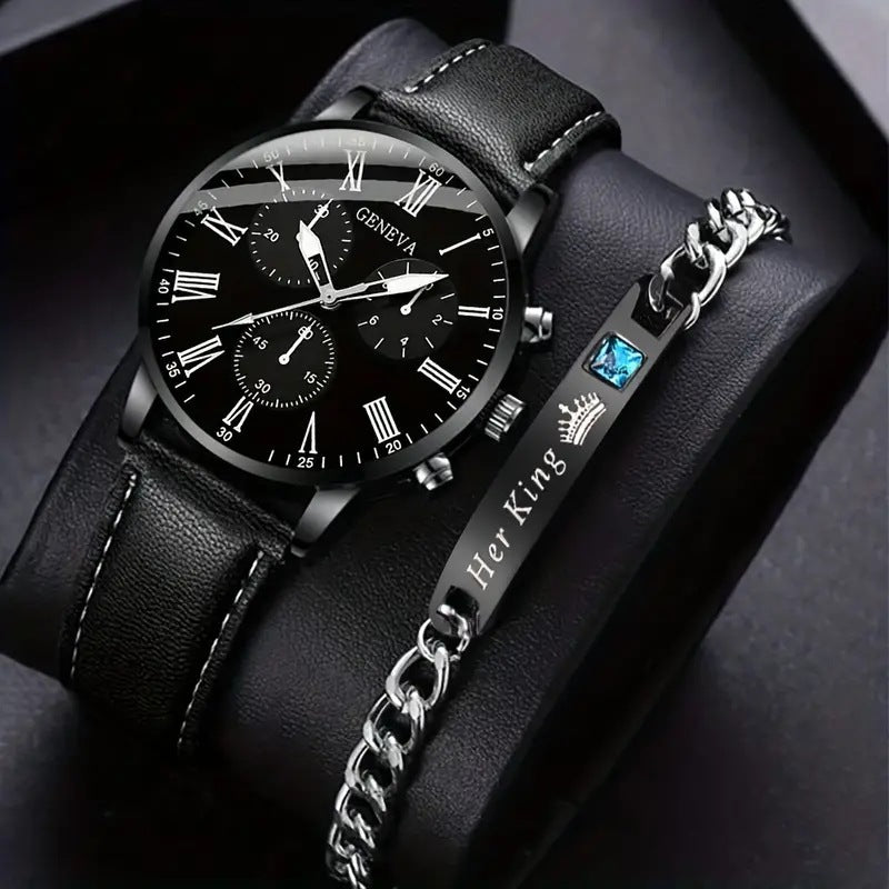 Montre en cuir tendance pour hommes