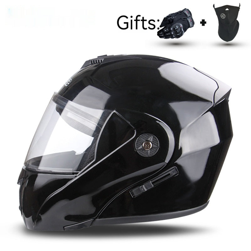 Motorcycle électrique double objectif exposé hommes et femmes casque de moto
