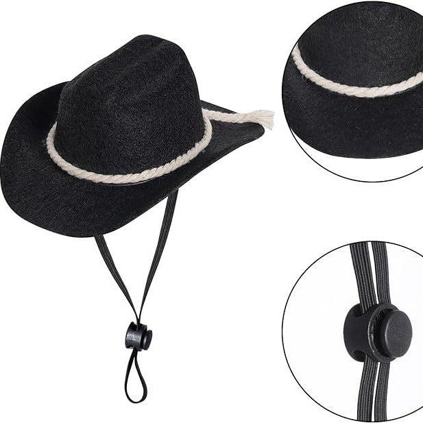 Black Pet and Bib Set Cotton Rope Denim Hat avec écharpe carrée Cat and Dog PartyFestival Ha