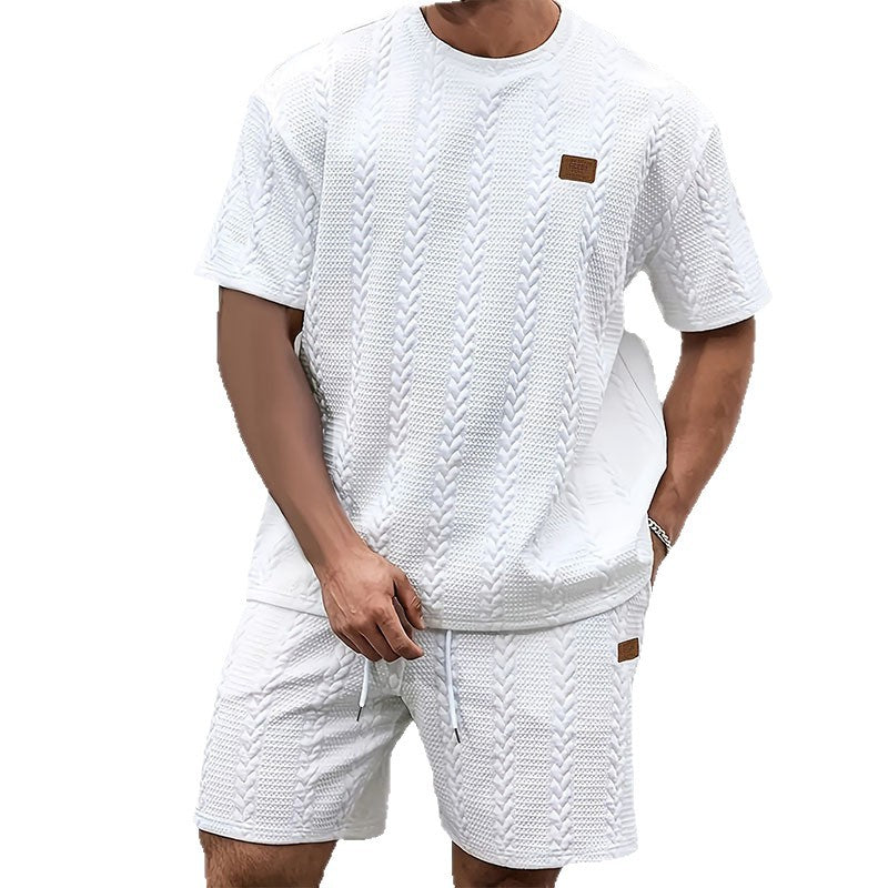 T-Shirt et shorts en col-équipage respirant pour hommes