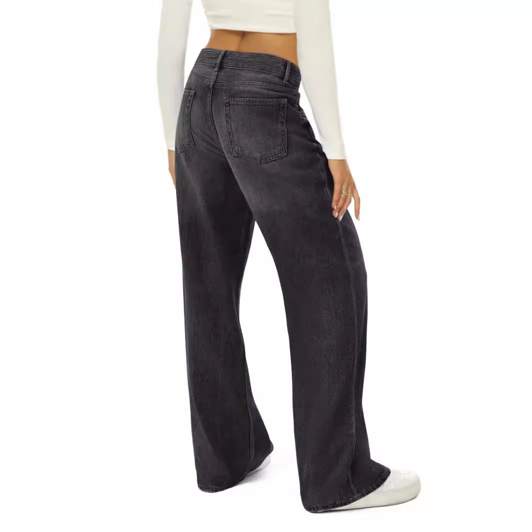 Commerce extérieur européen et américain Cat Maliu Loose Wide Leg Jeans Femmes