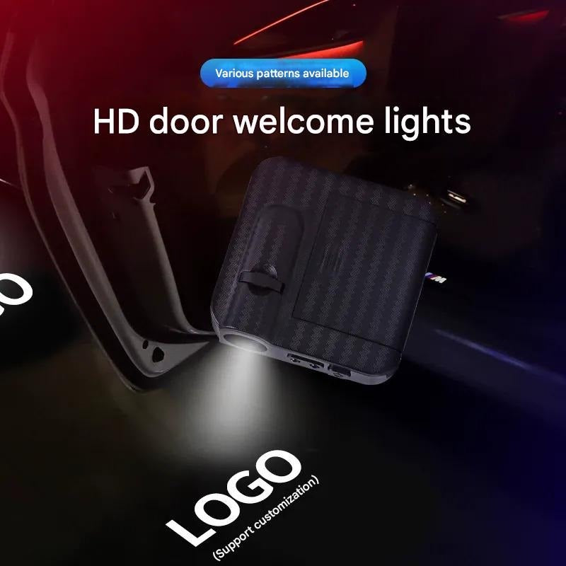 Voiture Bienvenue Lumière sans fil carbone motif fibre de porte infrarouge Projection lumière Ambi