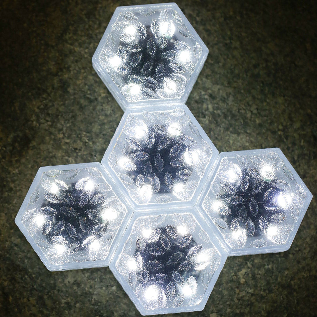 Solar LED Brick lumière extérieure étanche jardin lampe Courtyard Étape atmosphère Hexagonal B