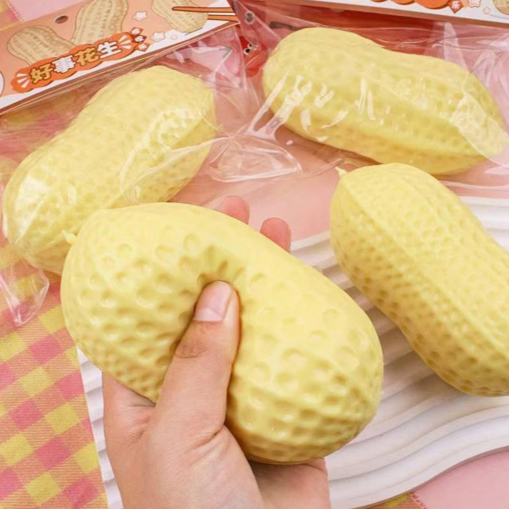 1pc Peanut , Zero Bounce Back Sensory Squeeze, Soft Squishy Stress Relief, Shapeable Senso
