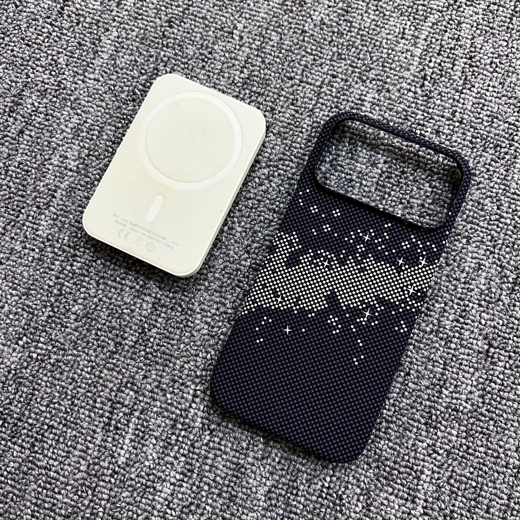 Boîtier de téléphone magnétique en fibre de carbone Kevlar