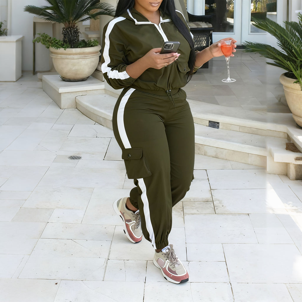 Women's Long Sleeve Hooded Zip Set
