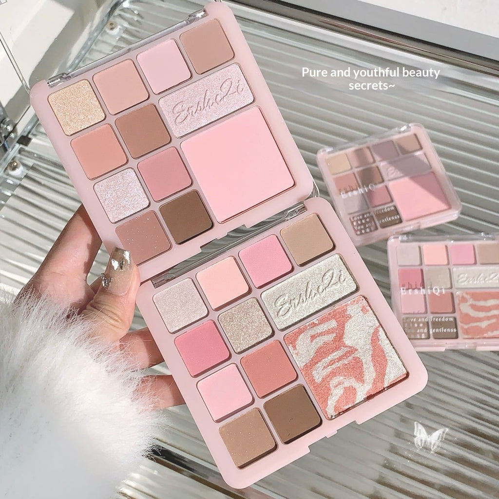 Pink Mist Floral All-in-One Palette Matte, Pearlescent & Fine Shimmer Blush Combo