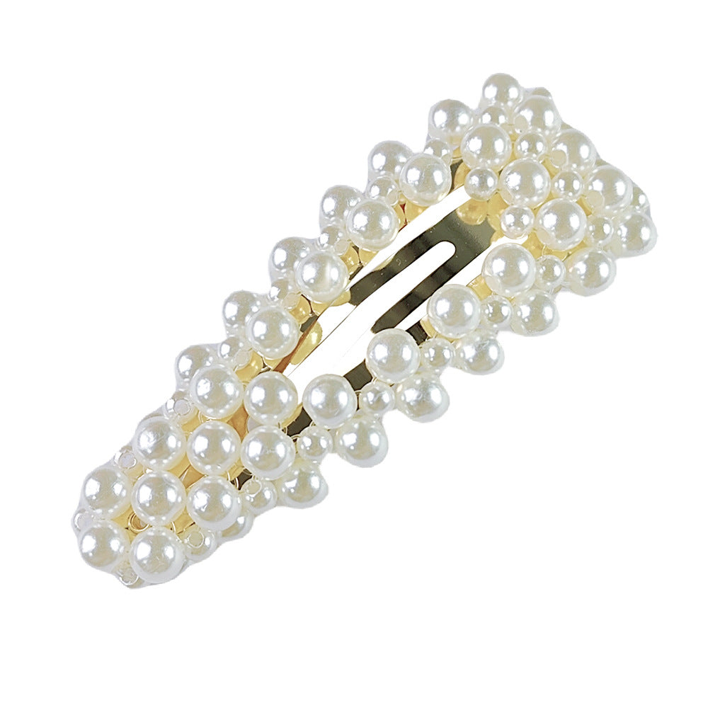 Accessoires pour cheveux Barrettes de perle Updo BB Clip épingle à cheveux rayé Fil de pêche tissé à la main H