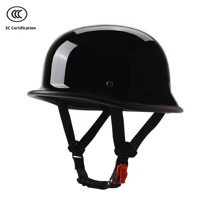 Casque de moto simple Retro en acier soldat