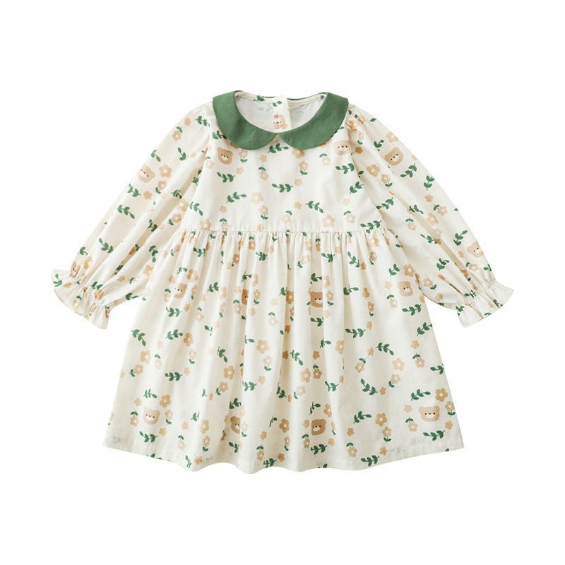 Robe de coton à col rond pour tout-petits Et les enfants