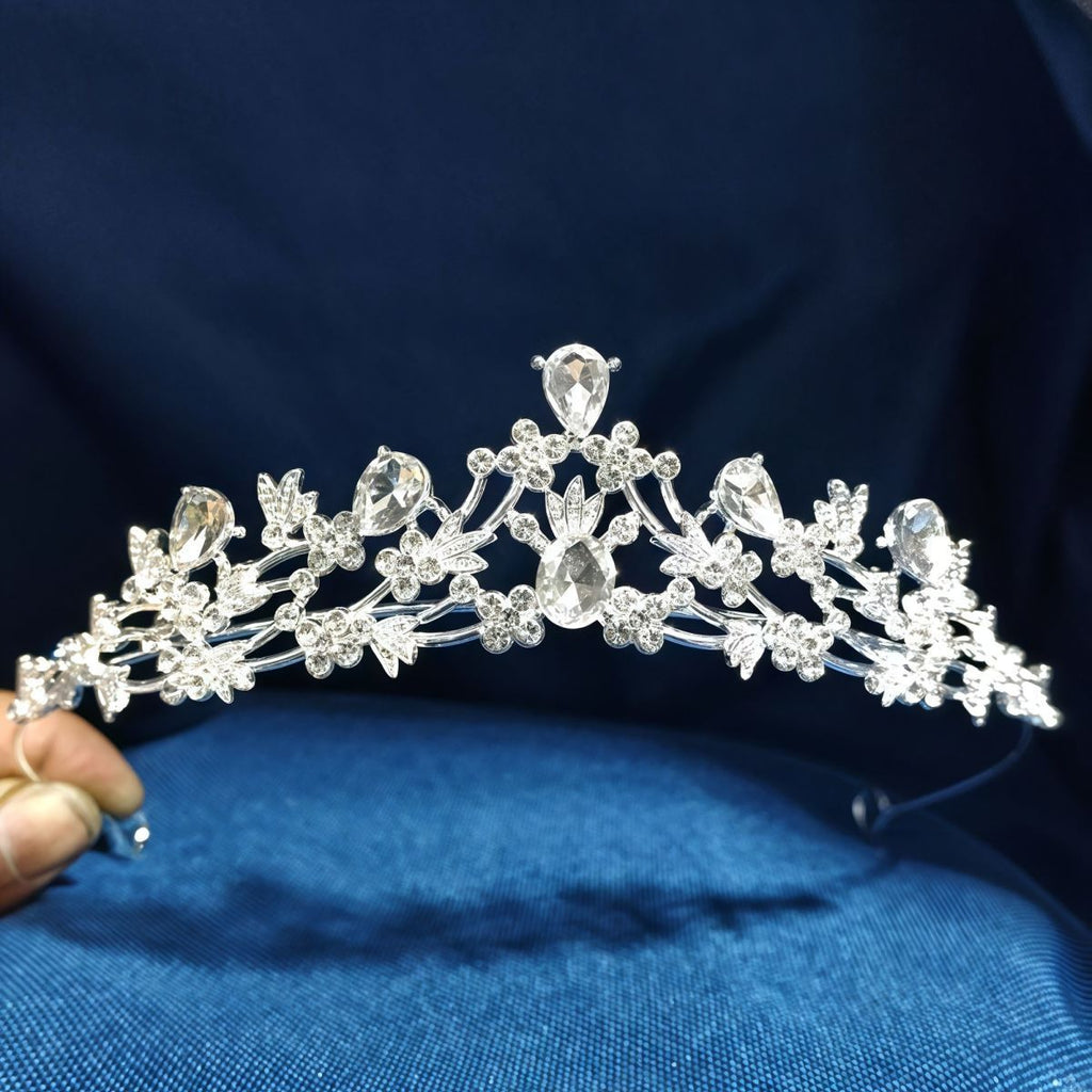 Tête d'affiche de la couronne de la mariée de Strass Flower Diamond