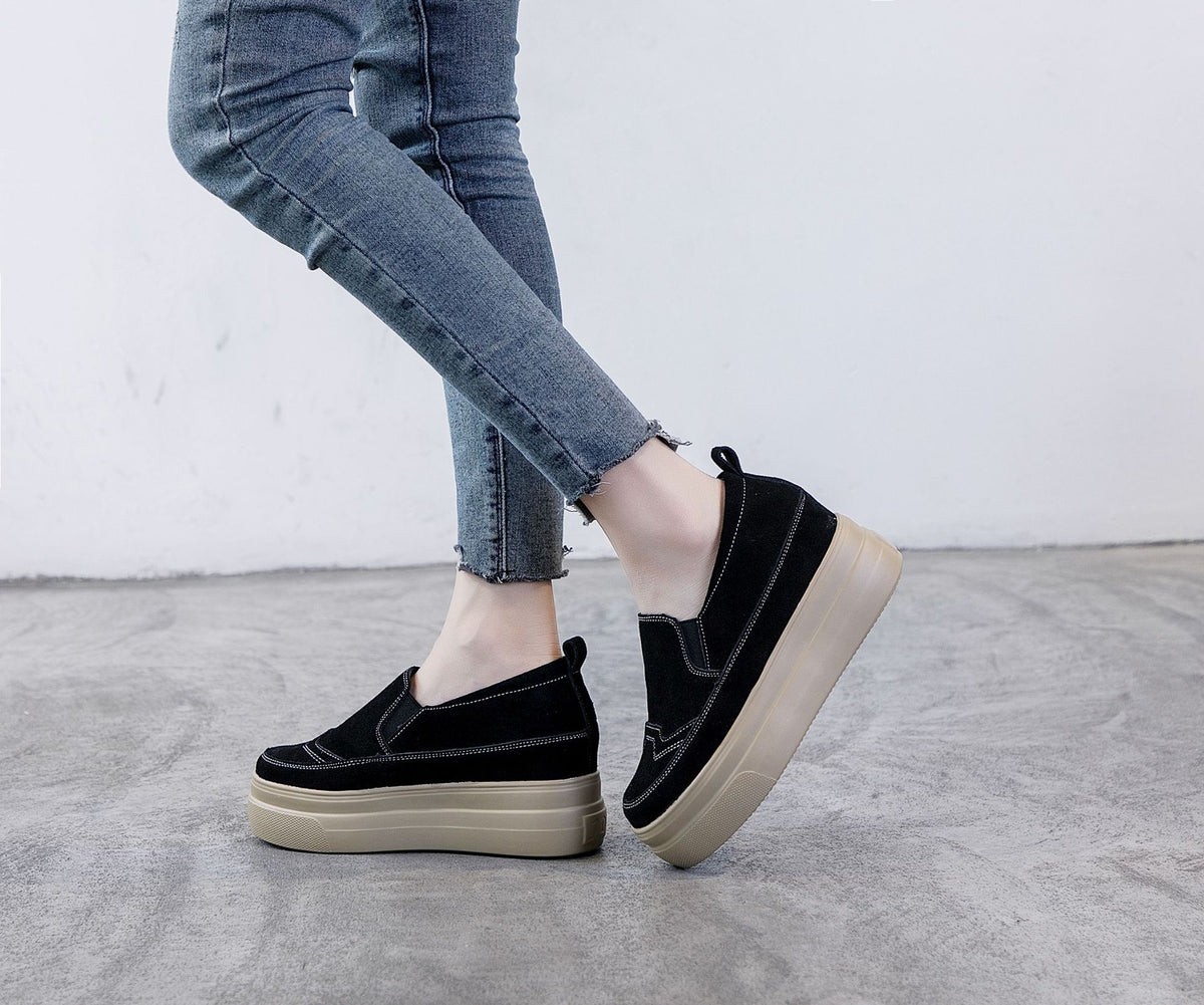Chaussures Casual Noir tout en cuir