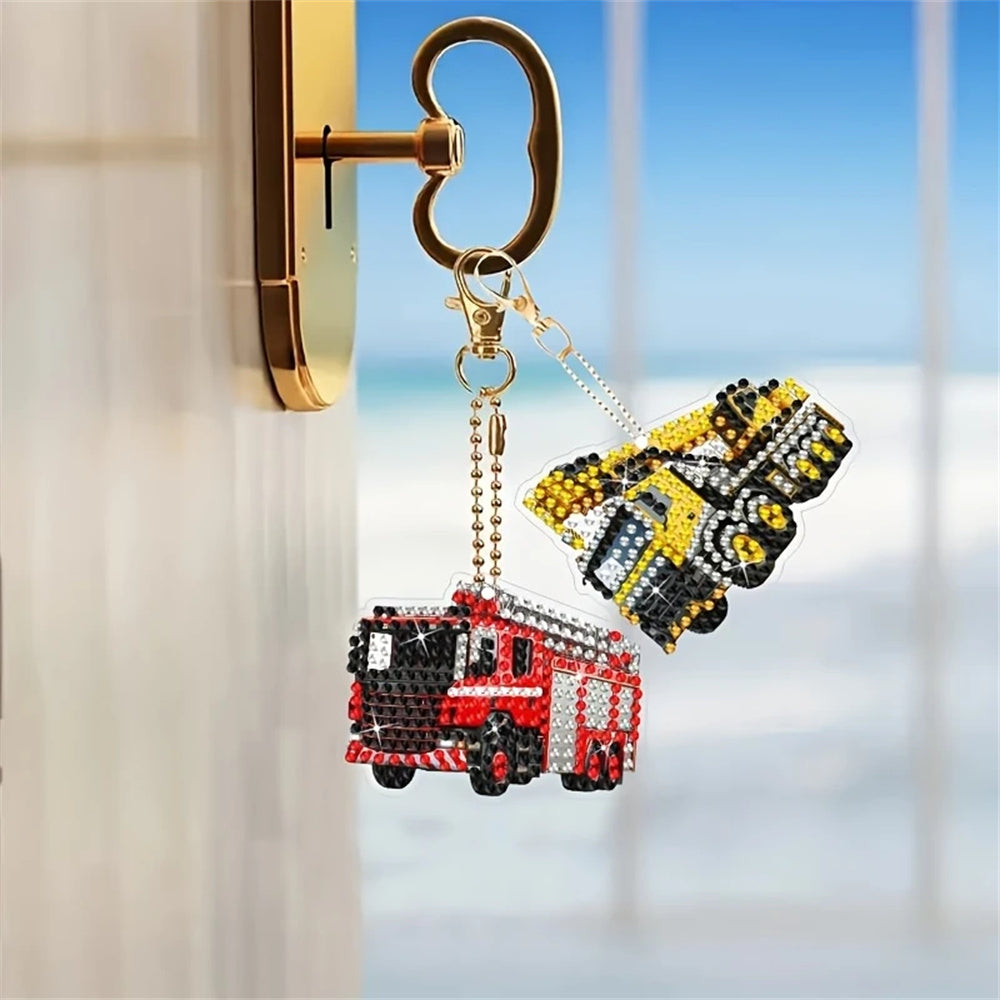 Porte-clés de peinture diamant bricolage - modèles de voiture