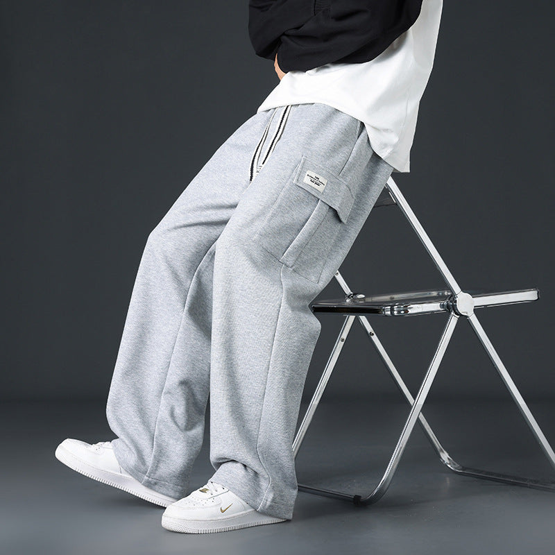 Pantalons casual masculins sans drapage et large jambe