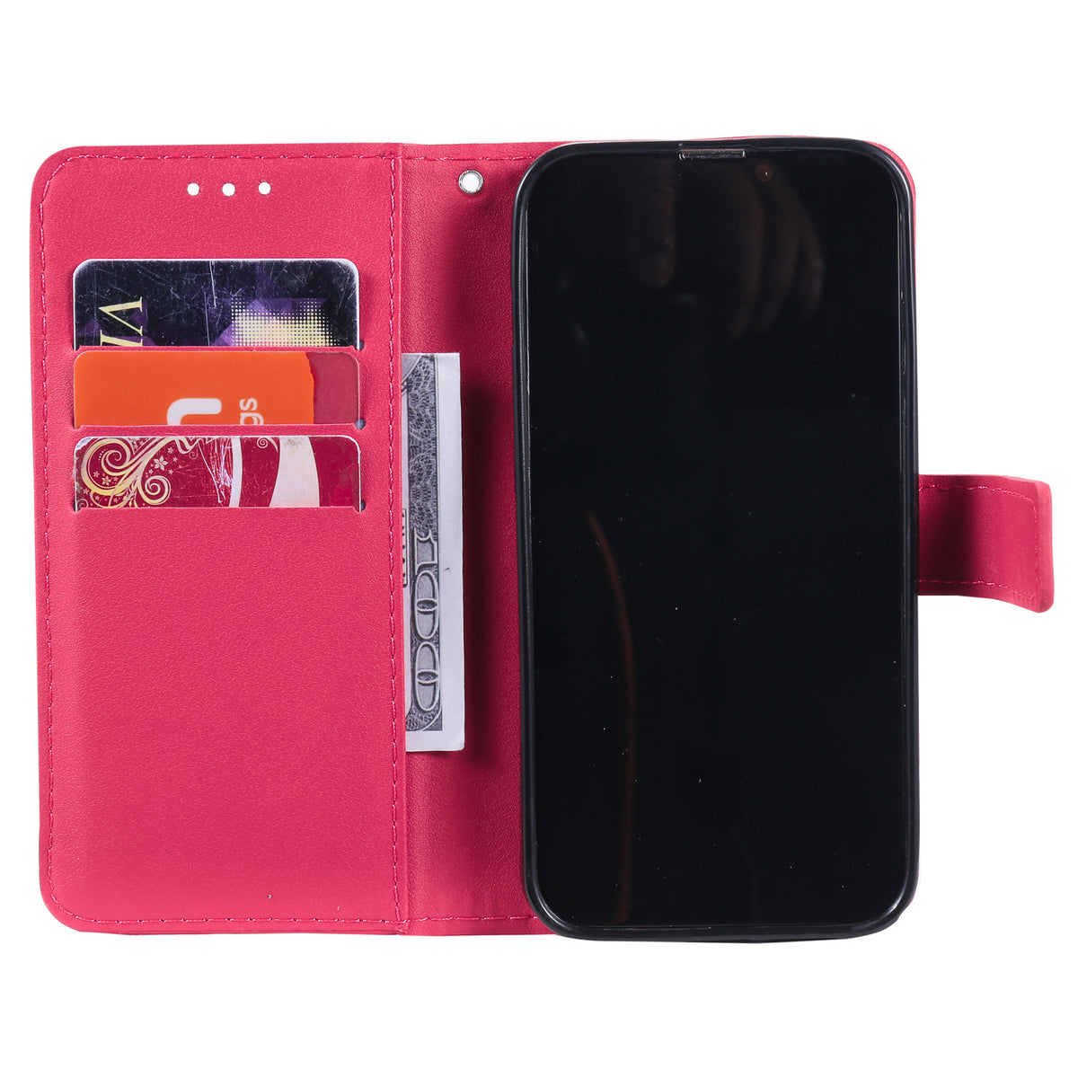 Solid Color Business cuir Flip carte étui de téléphone