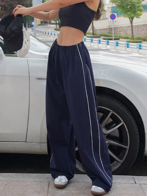 L'été des femmes arrivée Unique cordon latéral Casual élastique taille multi couleur pantalons longs