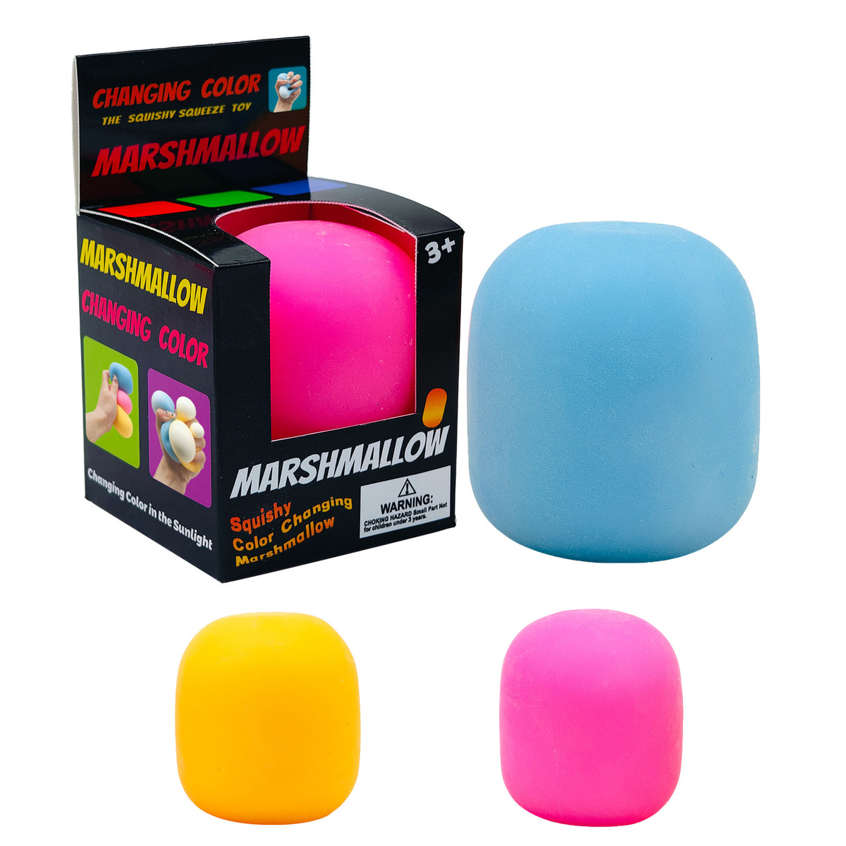 Cylindrical color-changing squeeze toy