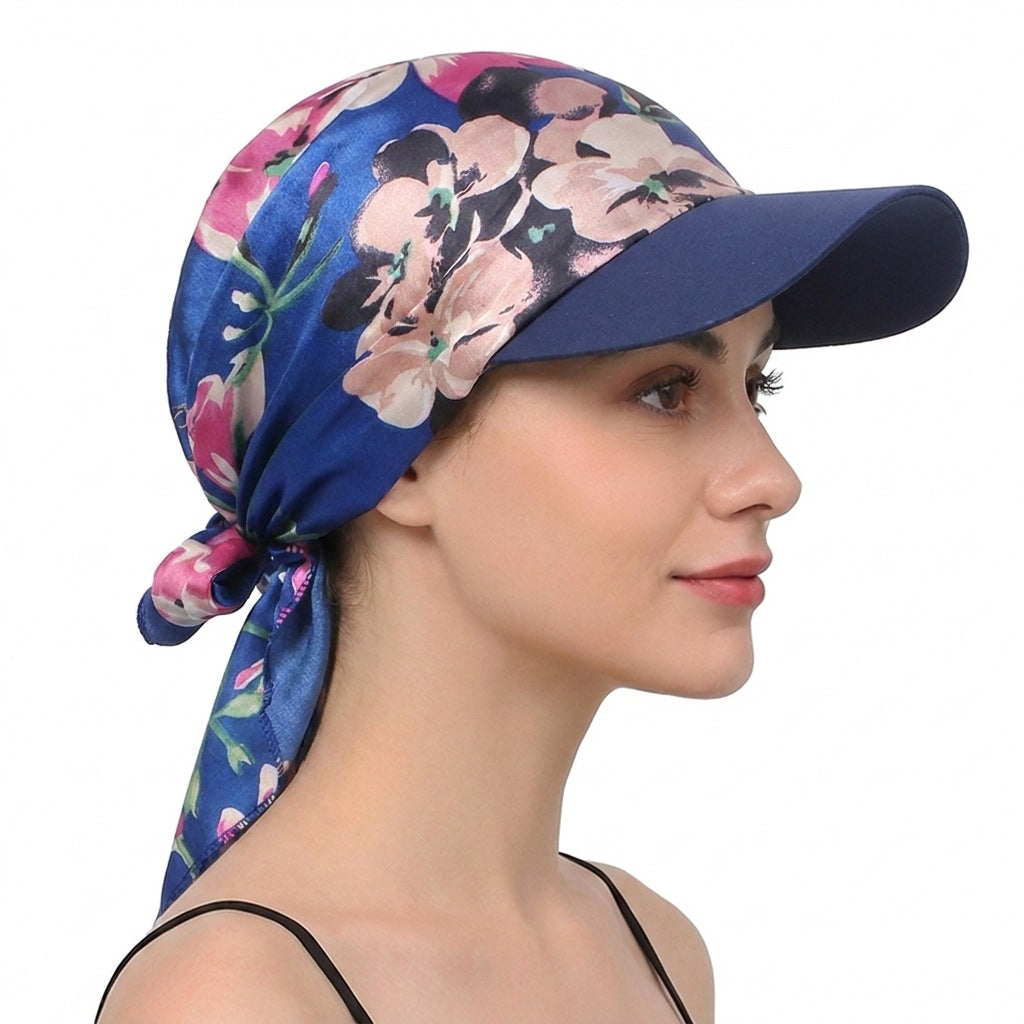 Fleur de cajou modèle Sateen carré écharpe avec chapeau imprimé